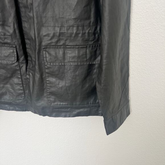 [WRK] Work.Rest.Karma Dark Brown Coated Linen Cargo Bush Coat Jacket Sz Medium M - Picture 8 of 12